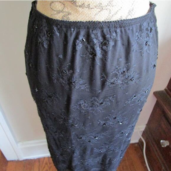 Valerie Separates Skirt Size M Black Mesh Knee Length Hi-Low Straight Women Goth - Picture 7 of 17